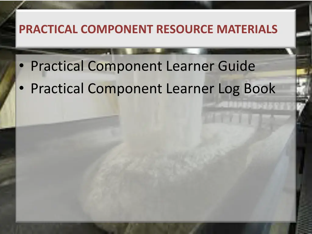 practical component resource materials