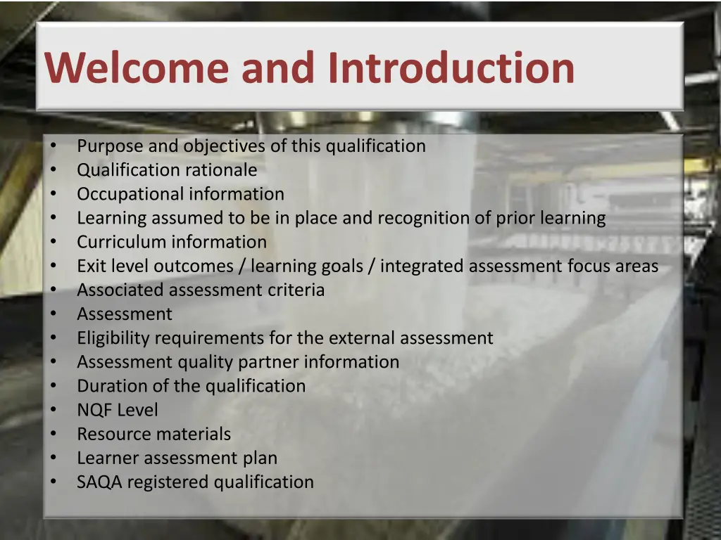 welcome and introduction