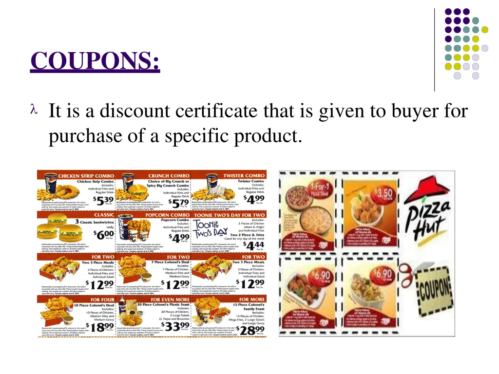 coupons