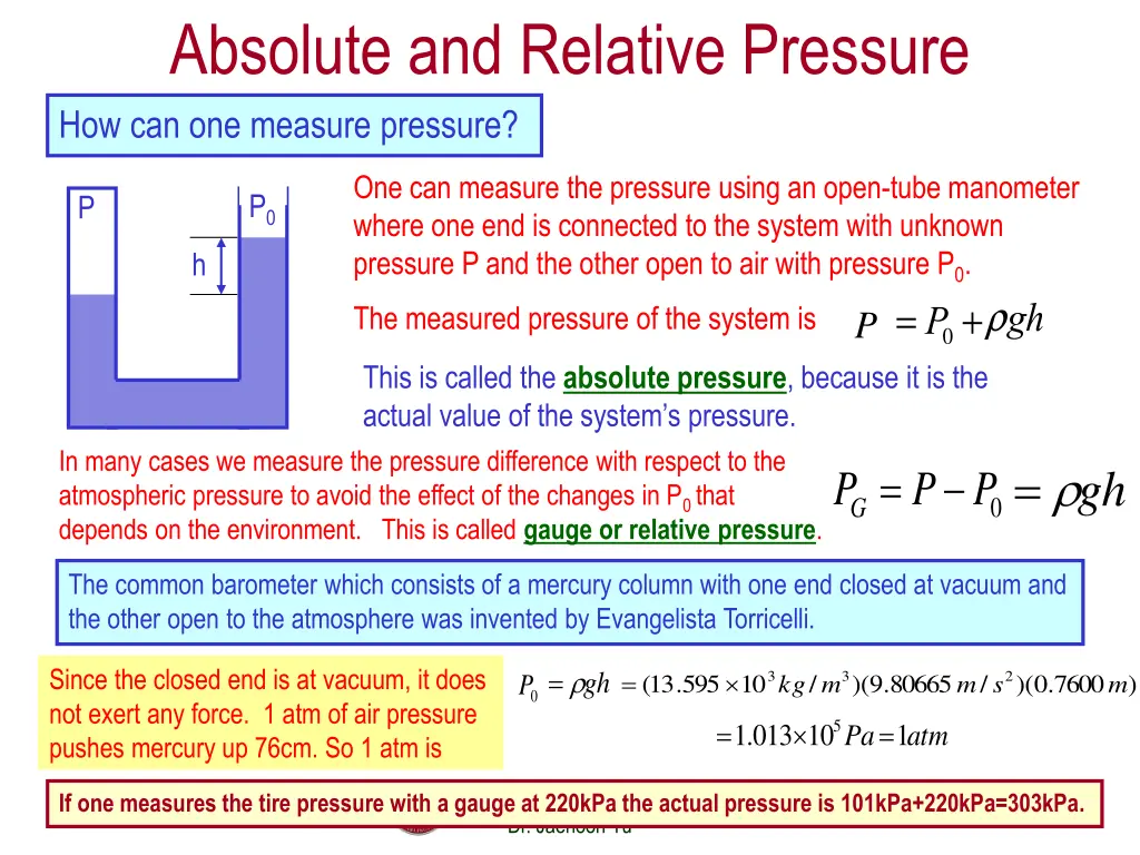 absolute and relative pressure
