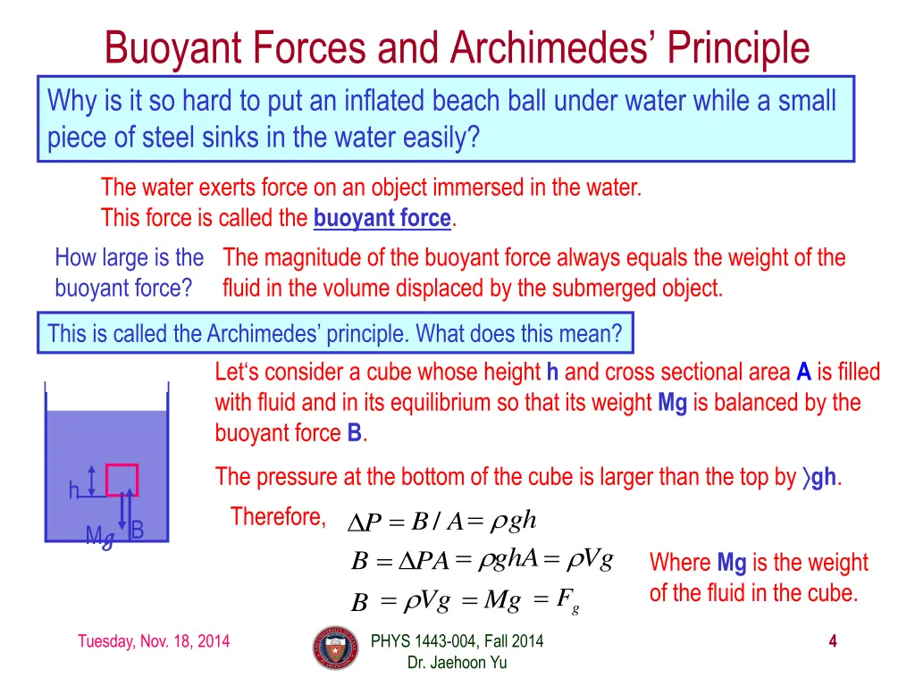 buoyant forces and archimedes principle