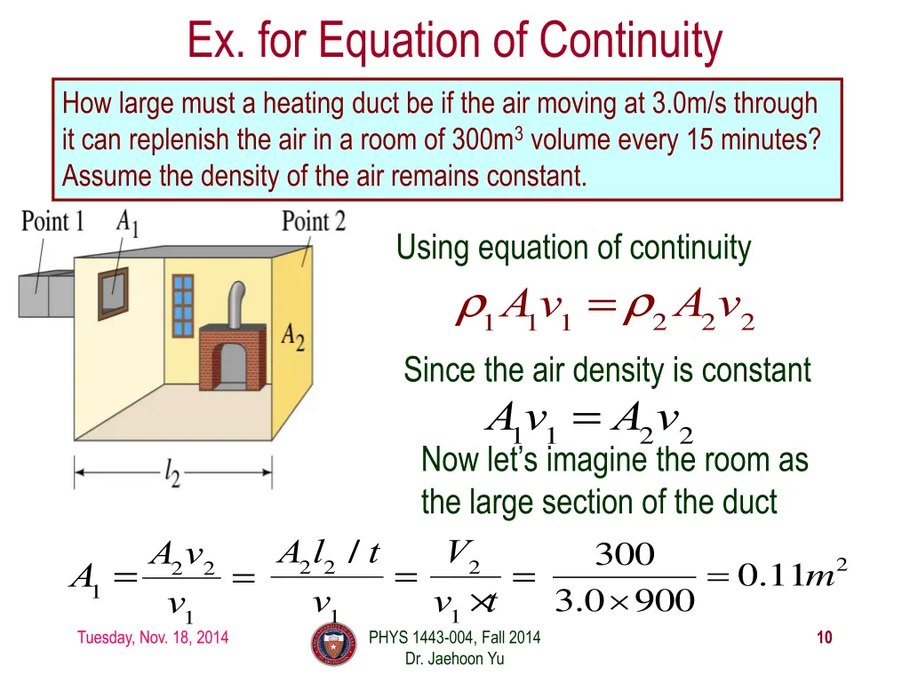 ex for equation of continuity
