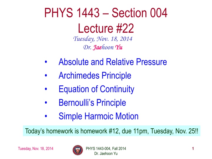 phys 1443 section 004 lecture 22 tuesday