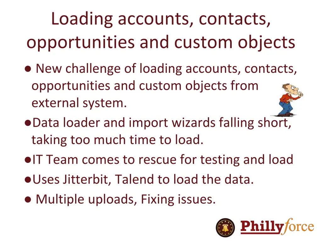 loading accounts contacts opportunities