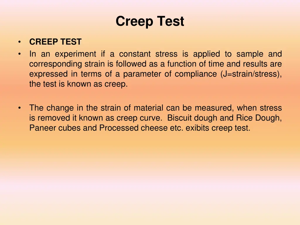 creep test