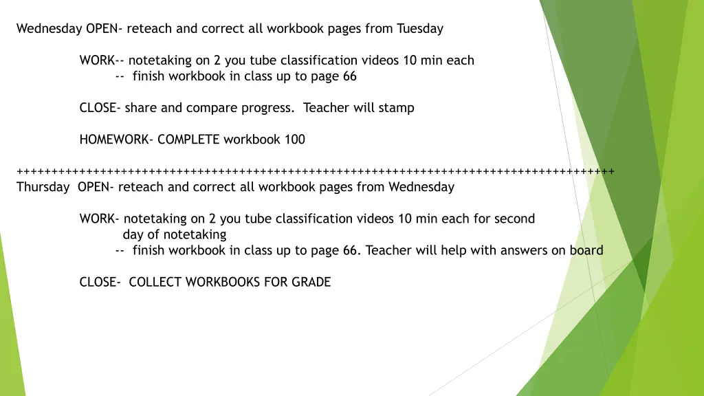 wednesday open reteach and correct all workbook