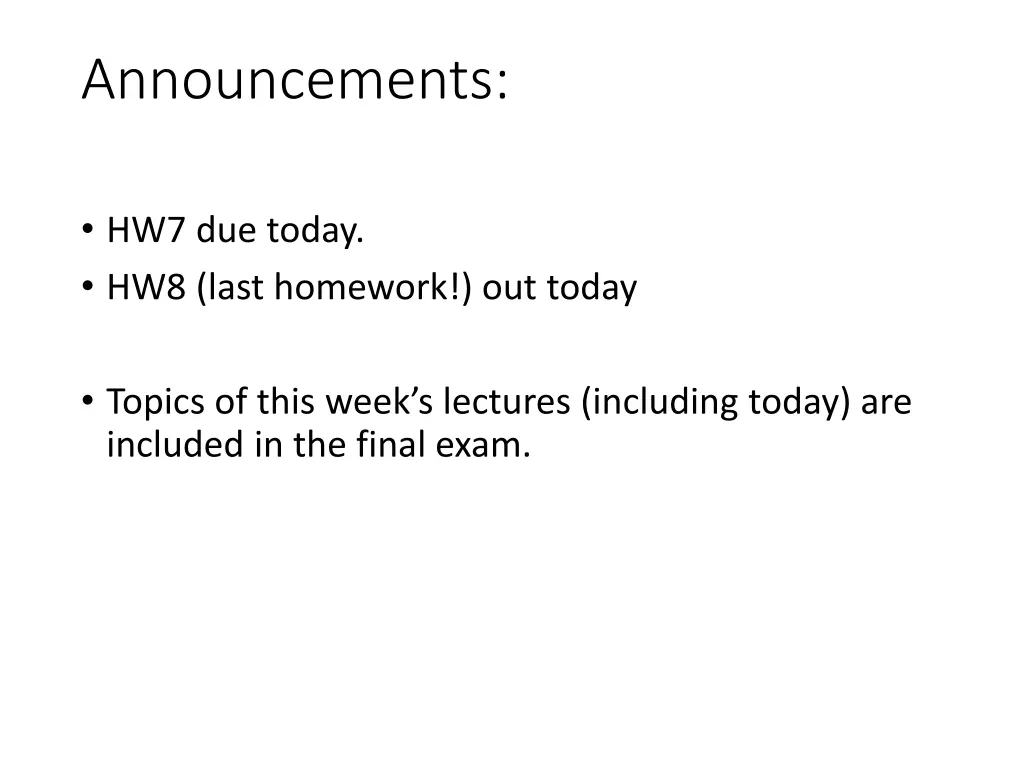 announcements