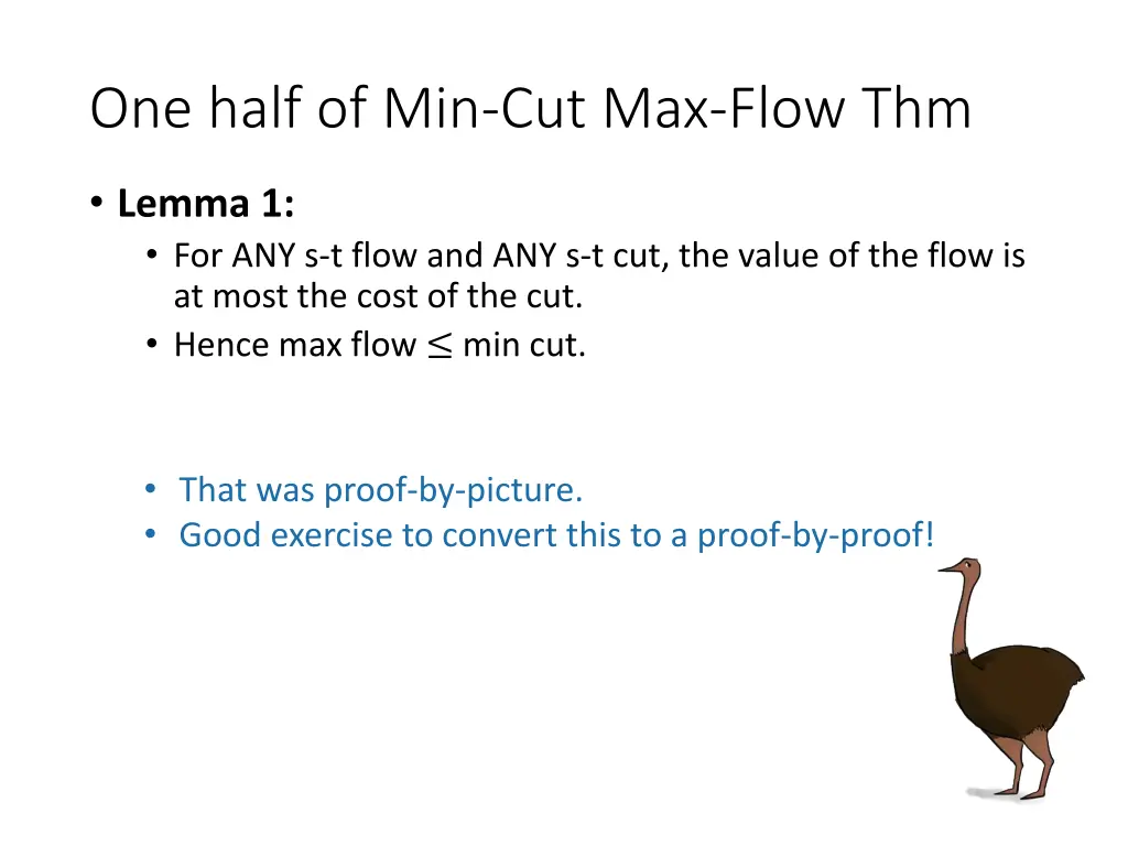 one half of min cut max flow thm 1