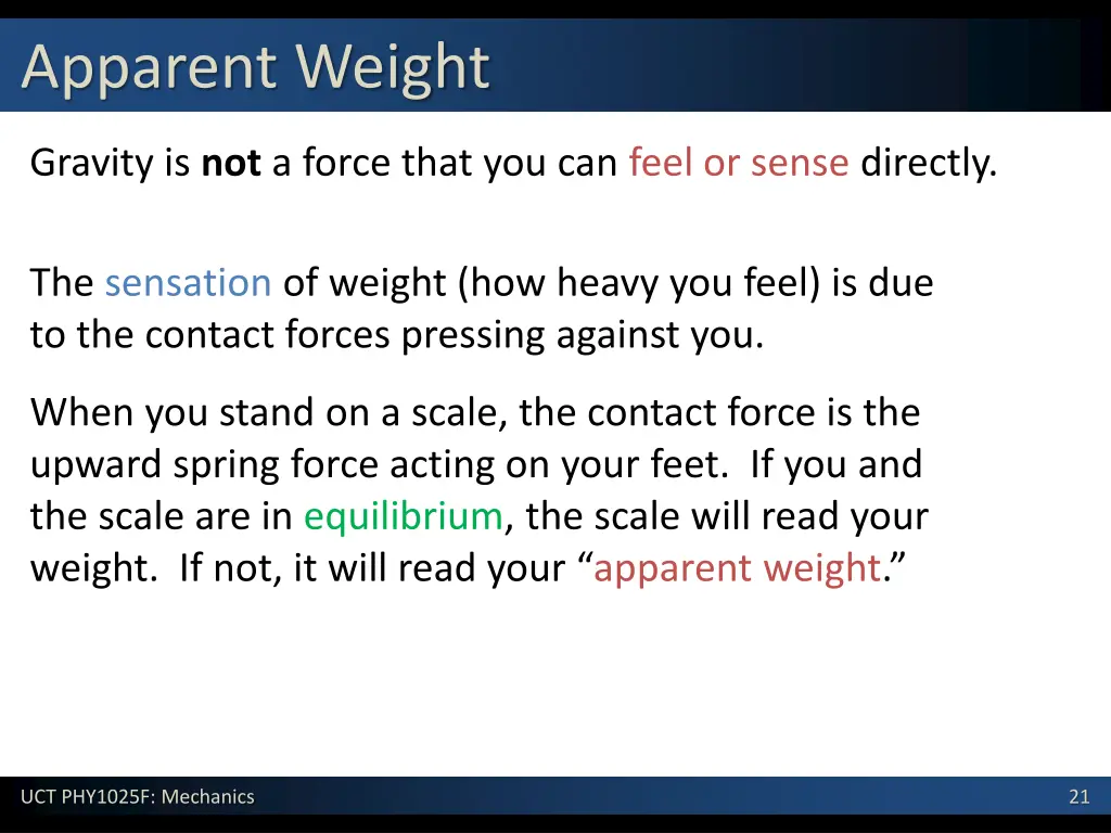 apparent weight