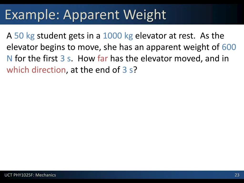 example apparent weight