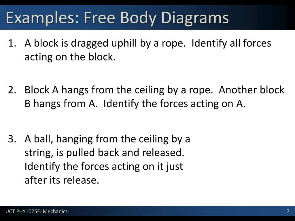 examples free body diagrams