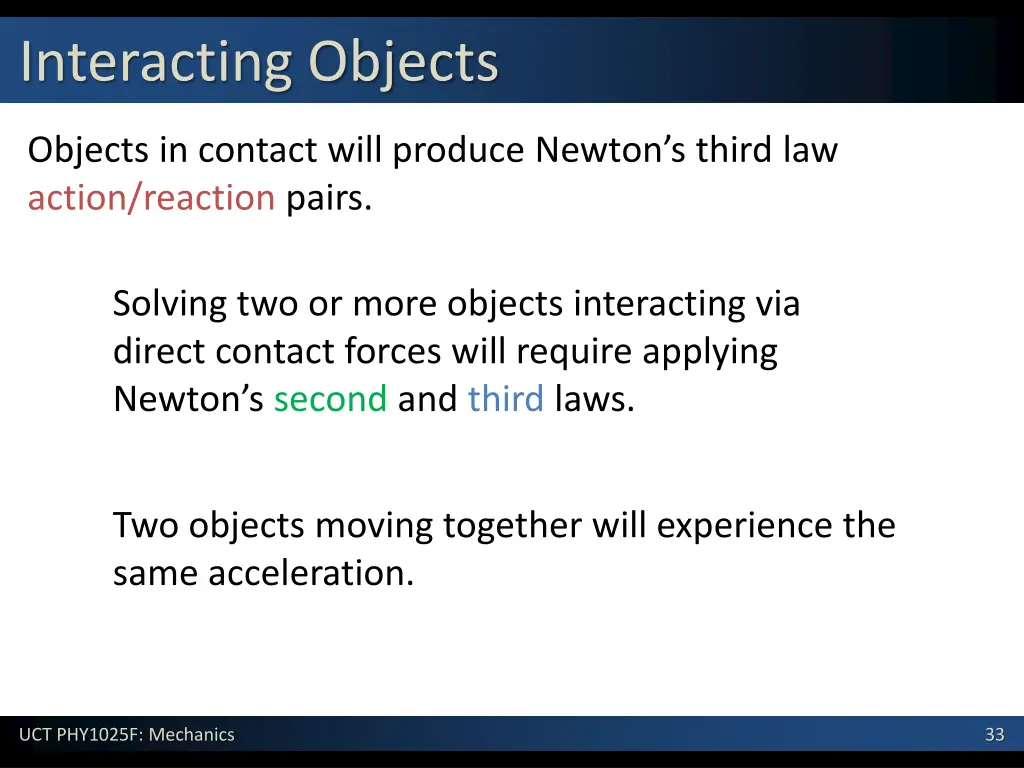 interacting objects