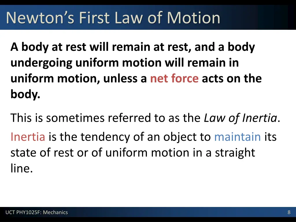 newton s first law of motion 1