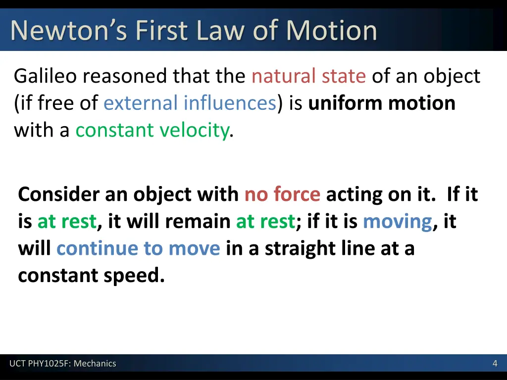 newton s first law of motion