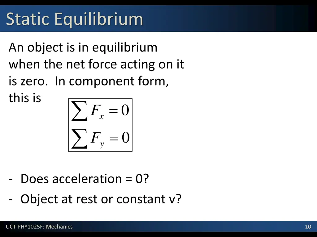 static equilibrium