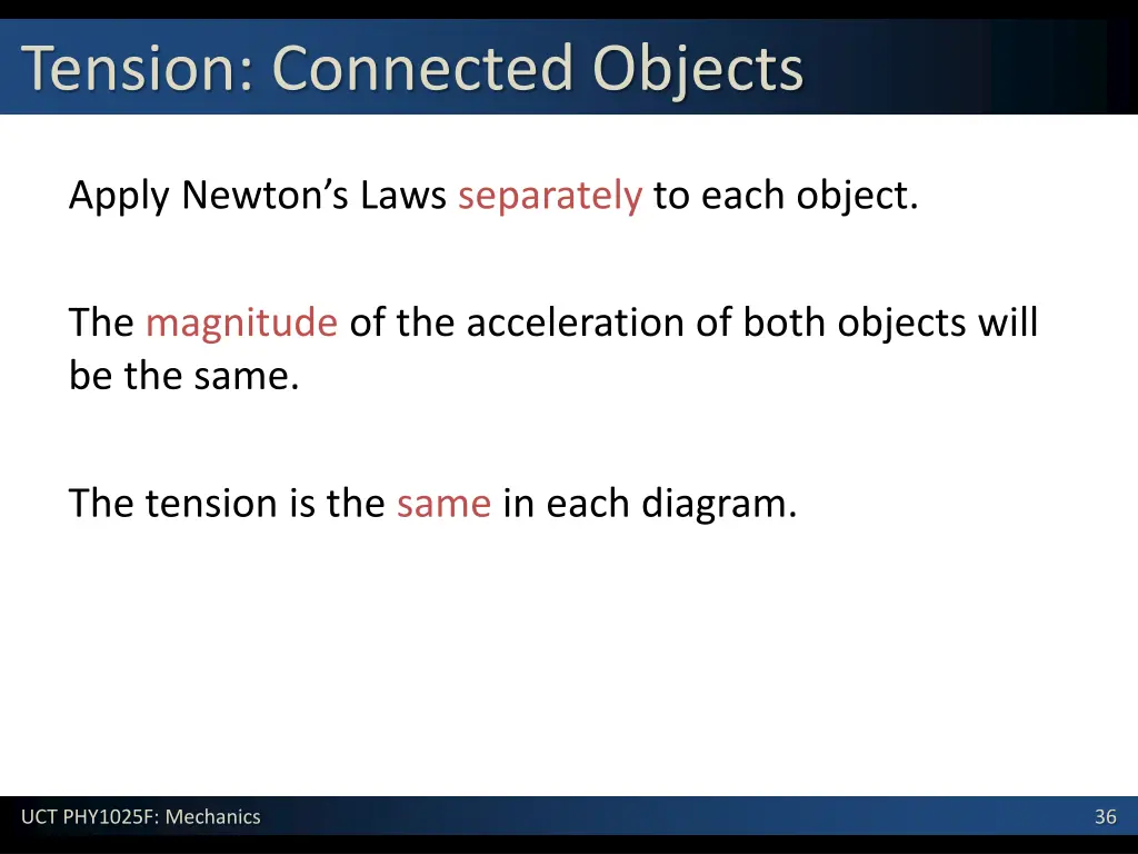 tension connected objects