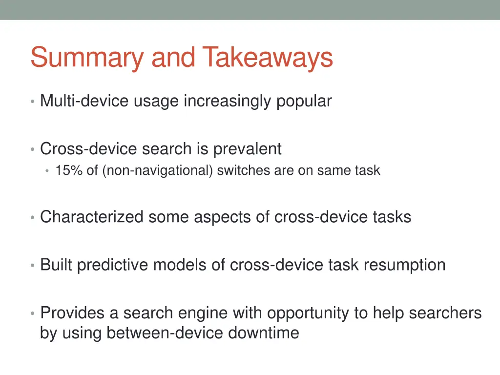 summary and takeaways