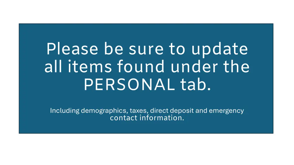 please be sure to update all items found under