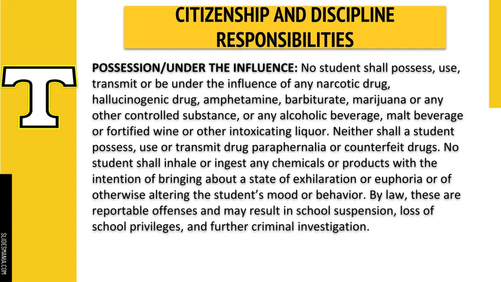 citizenship and discipline responsibilities 16