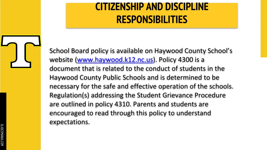 citizenship and discipline responsibilities