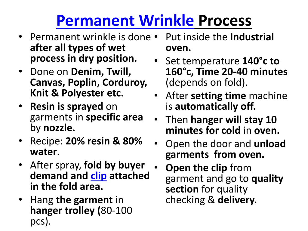 permanent wrinkle process permanent wrinkle