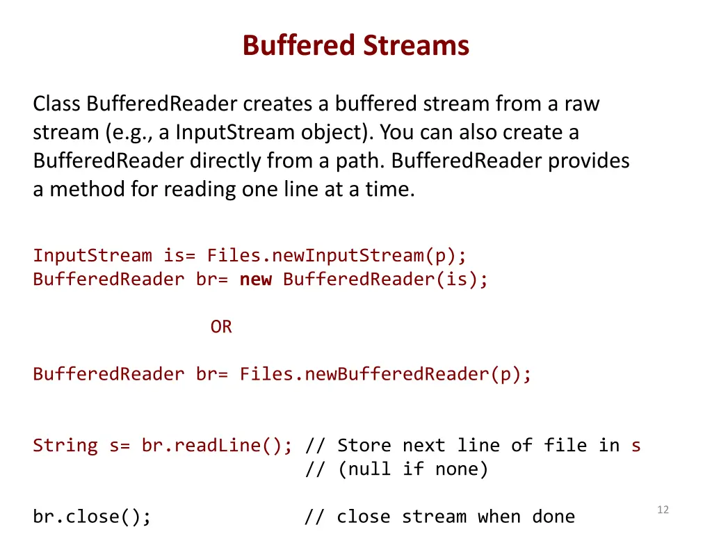 buffered streams