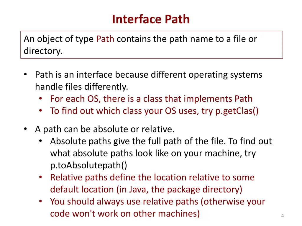 interface path