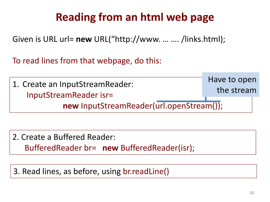 reading from an html web page