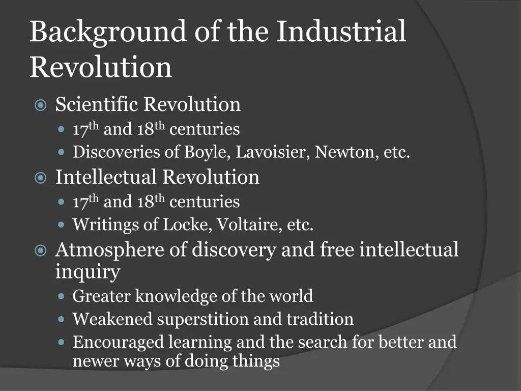 background of the industrial revolution 1