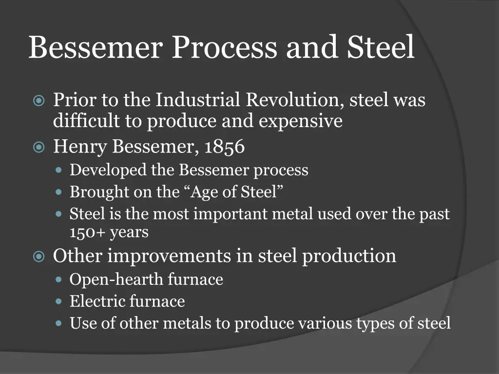 bessemer process and steel