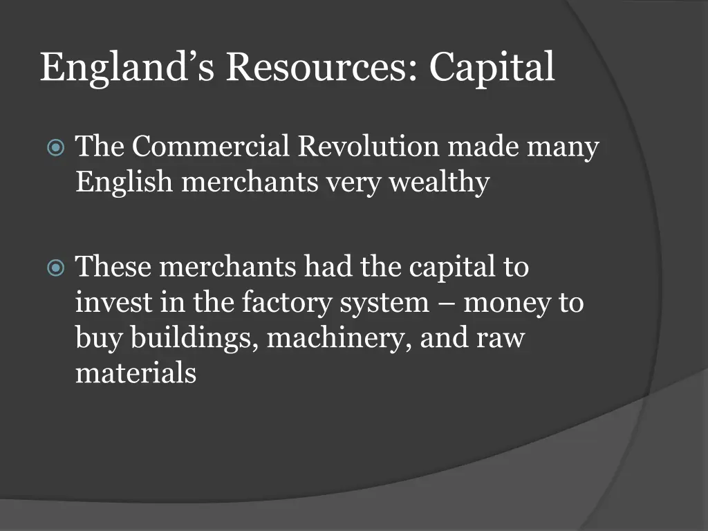 england s resources capital