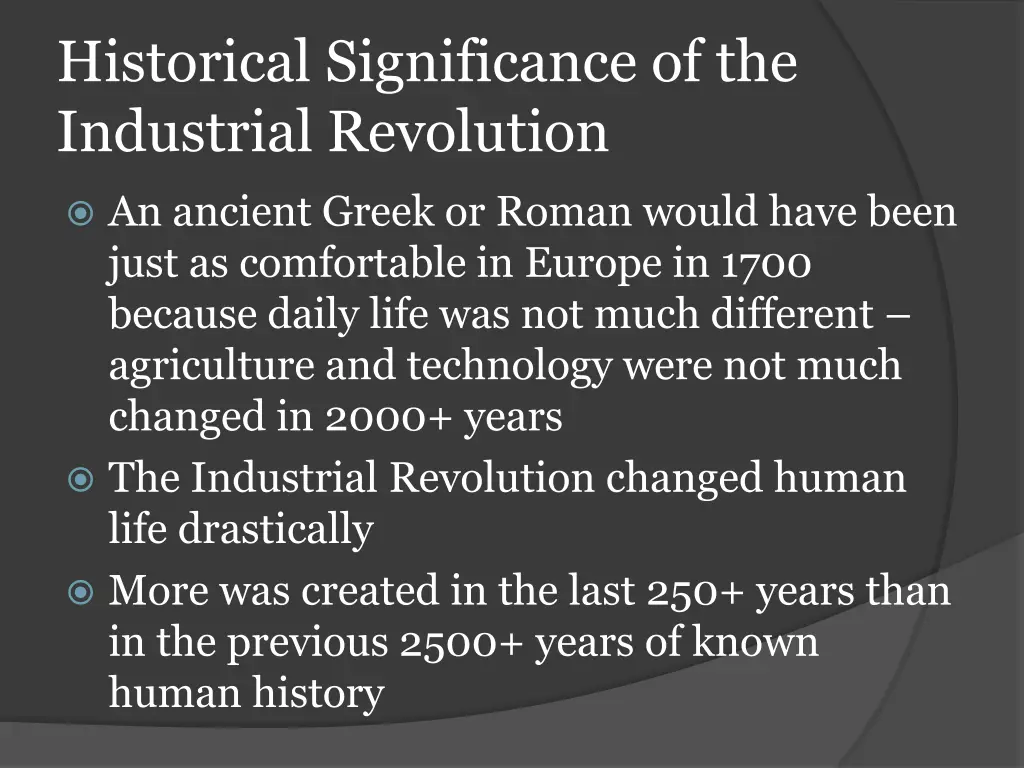 historical significance of the industrial