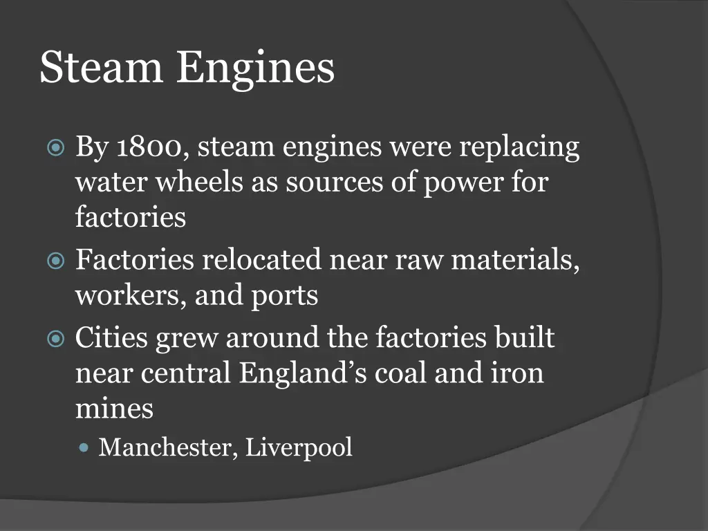 steam engines