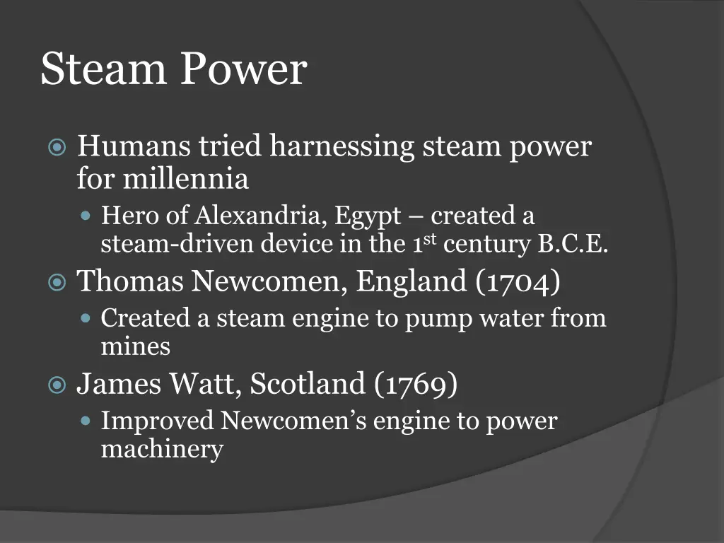 steam power