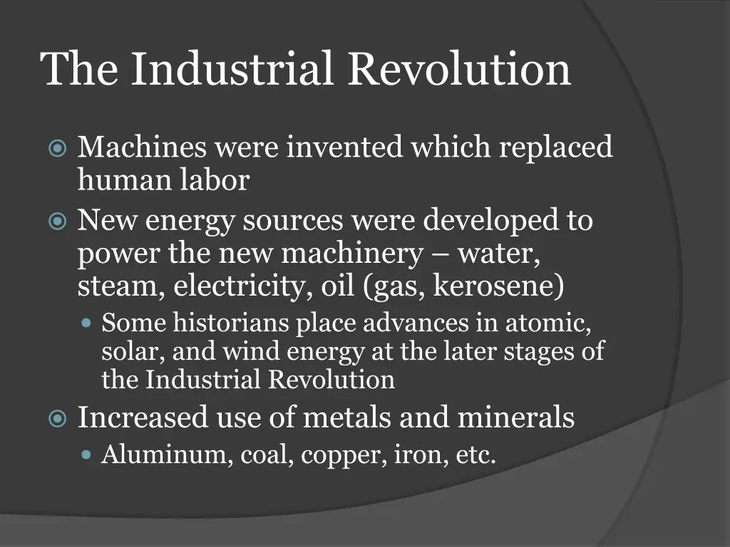 the industrial revolution