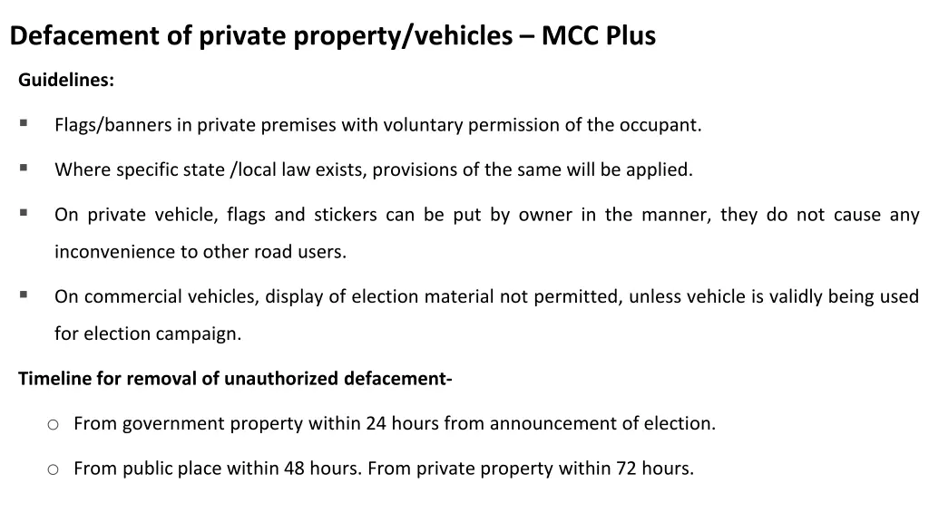 defacement of private property vehicles mcc plus