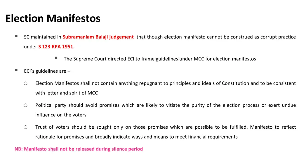 election manifestos