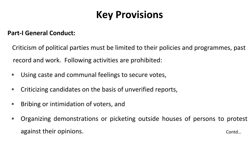 key provisions