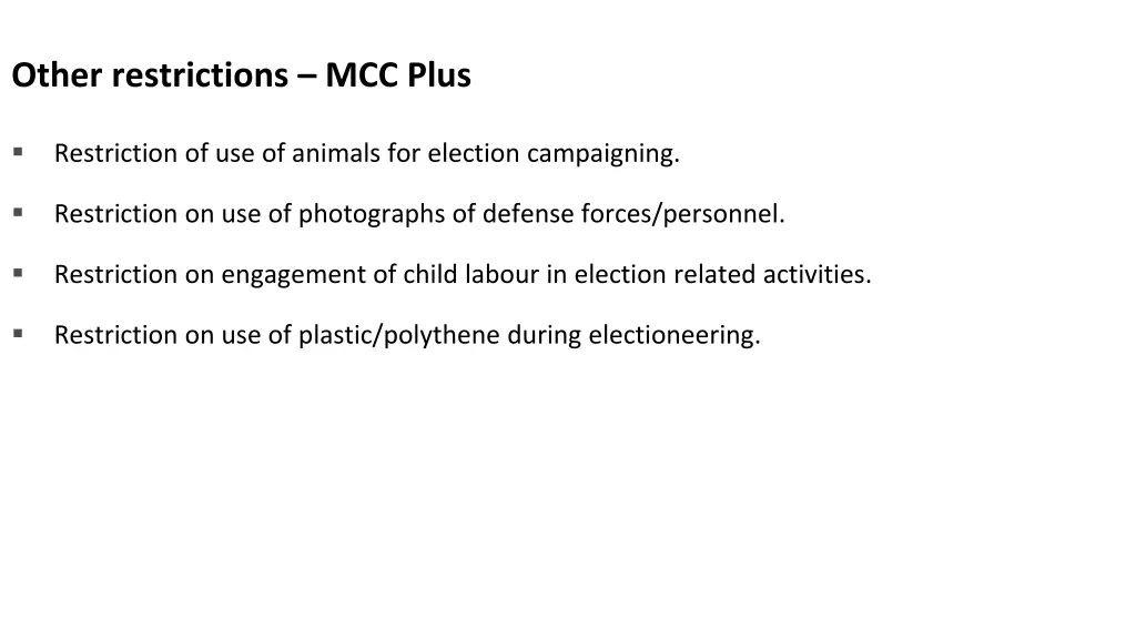 other restrictions mcc plus