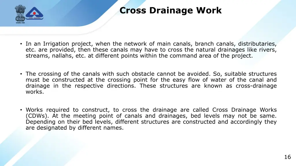 cross drainage work