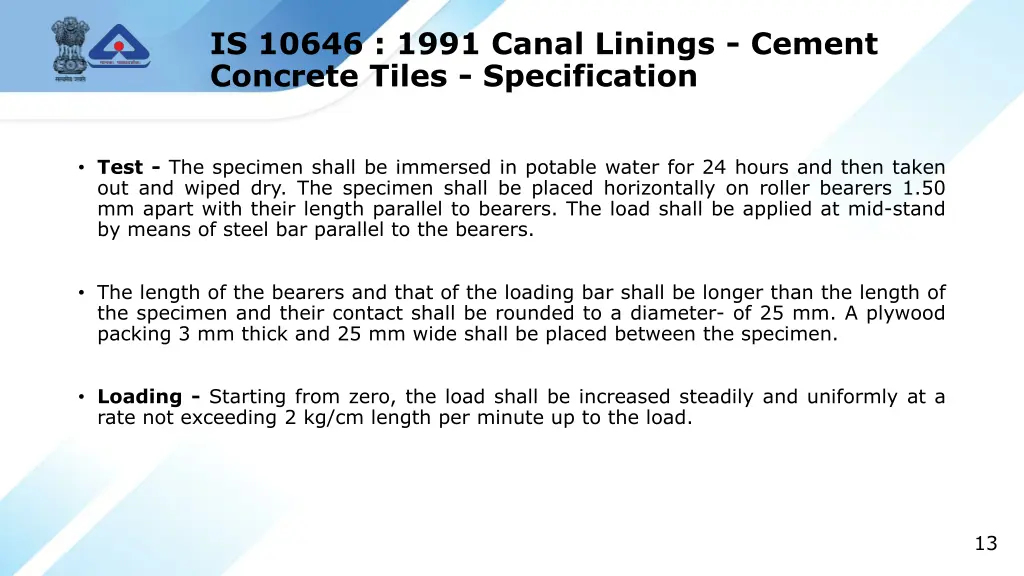 is 10646 1991 canal linings cement concrete tiles 1