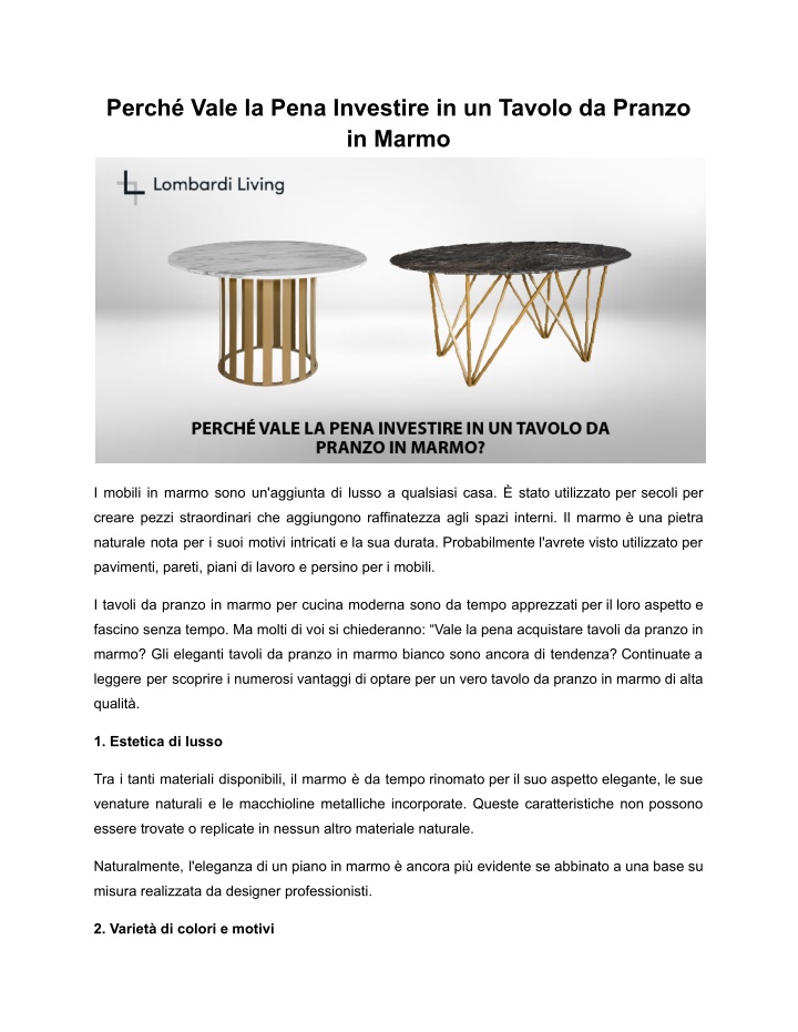 perch vale la pena investire in un tavolo