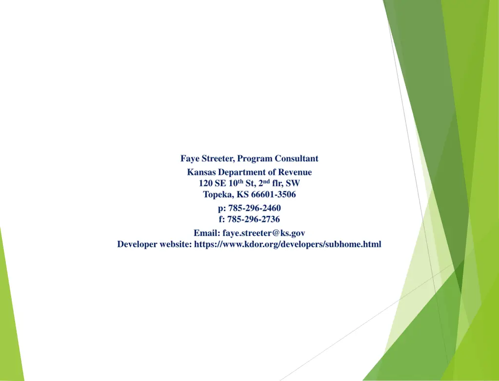 faye streeter program consultant kansas