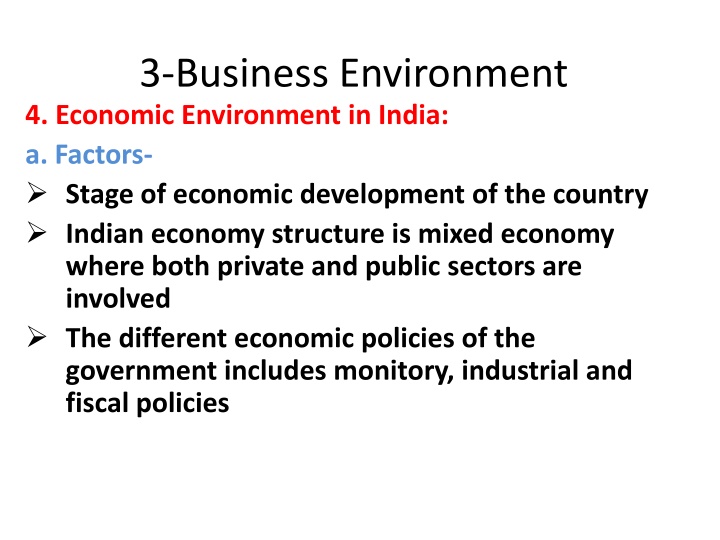 3 business environment 4 economic environment