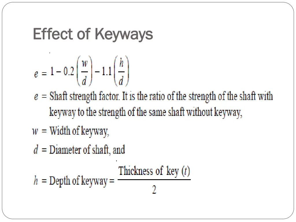 effect of keyways effect of keyways 1