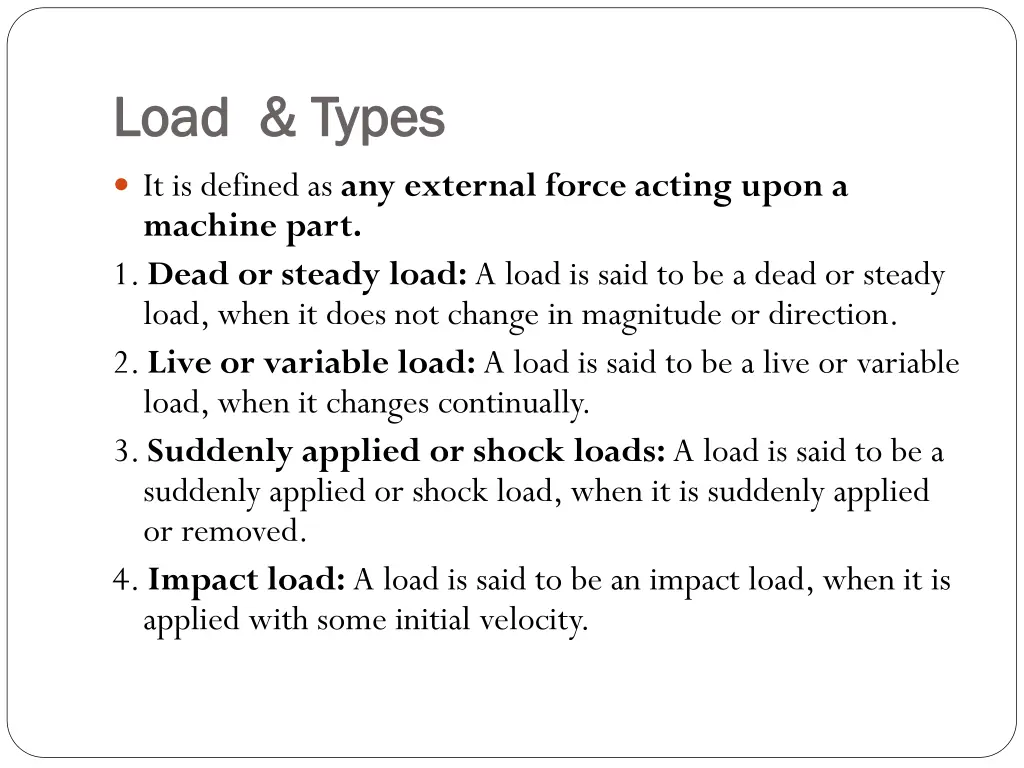 load types load types