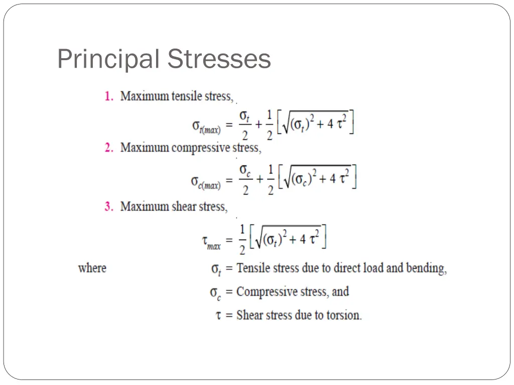 principal stresses
