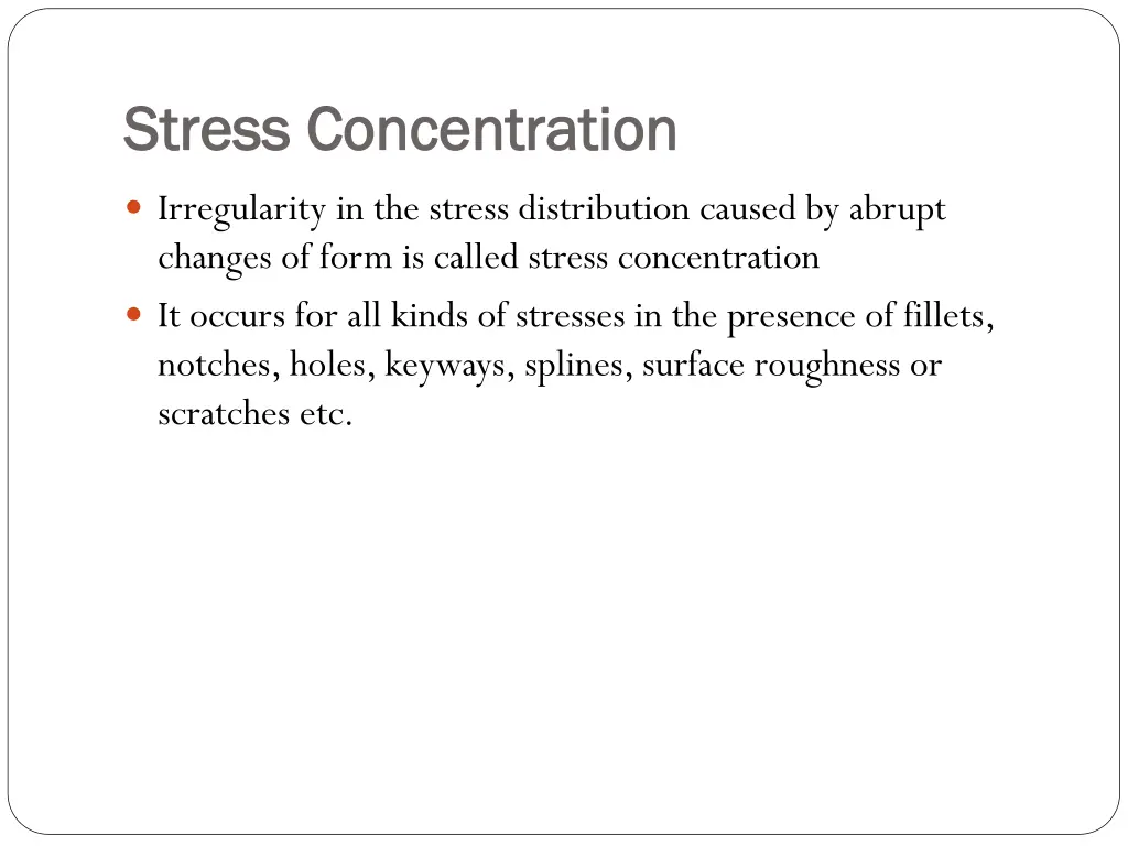 stress concentration stress concentration