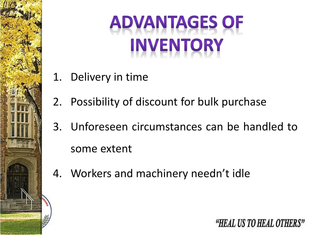 advantages of inventory