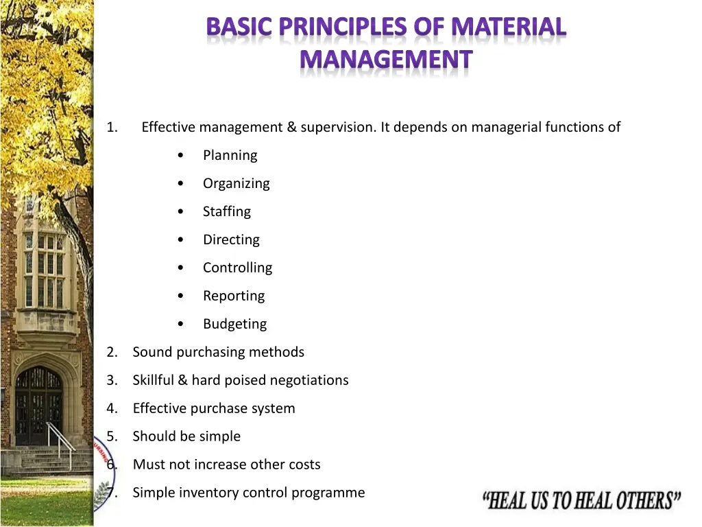 basic principles of material management 1
